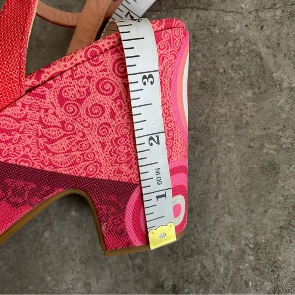 Desigual Red and Multicolor Platform Sandals - Picture 10 of 11